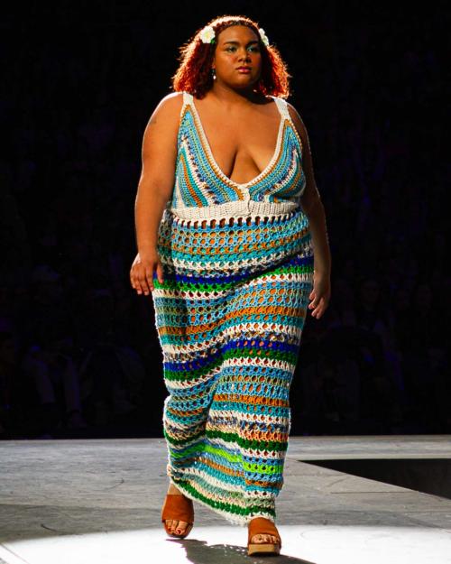 person modeling in a fashion show