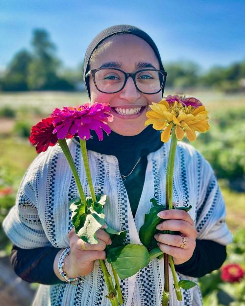 person holding flowers