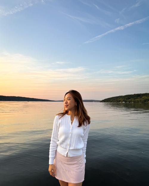 person by a lake