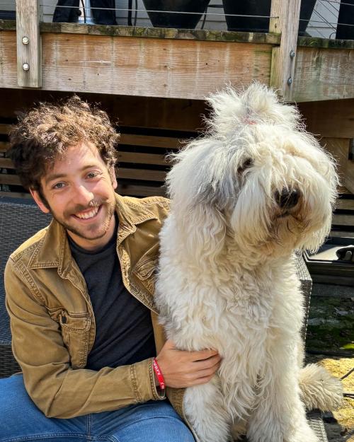 person with dog