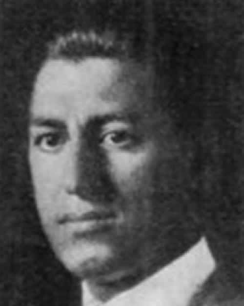 black and white headshot of man