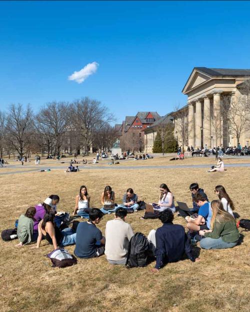 		a class on the arts quad
	