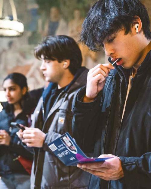 a person swabbing their cheek