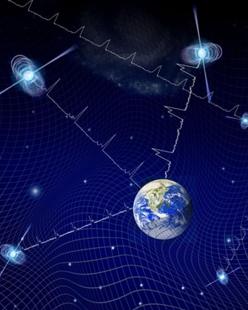  Illustration of Earth on dark blue background