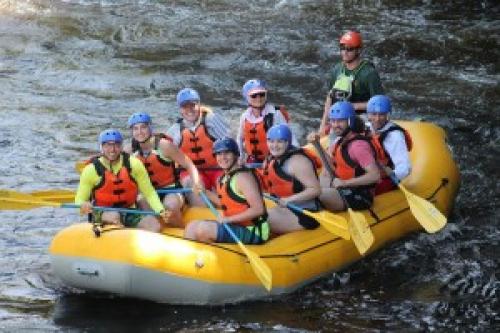  Arguably the best boat to float down the Black River - I&#039;m at the top, second from the left!