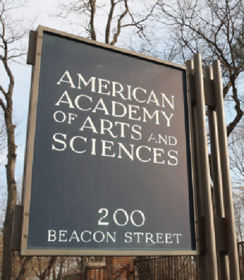  Address sign at the American Academy of Arts and Sciences