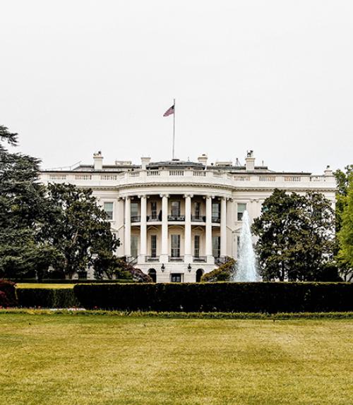  Pillars of the White House seen from across a lawn