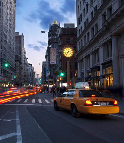  Taxis on a NYC street