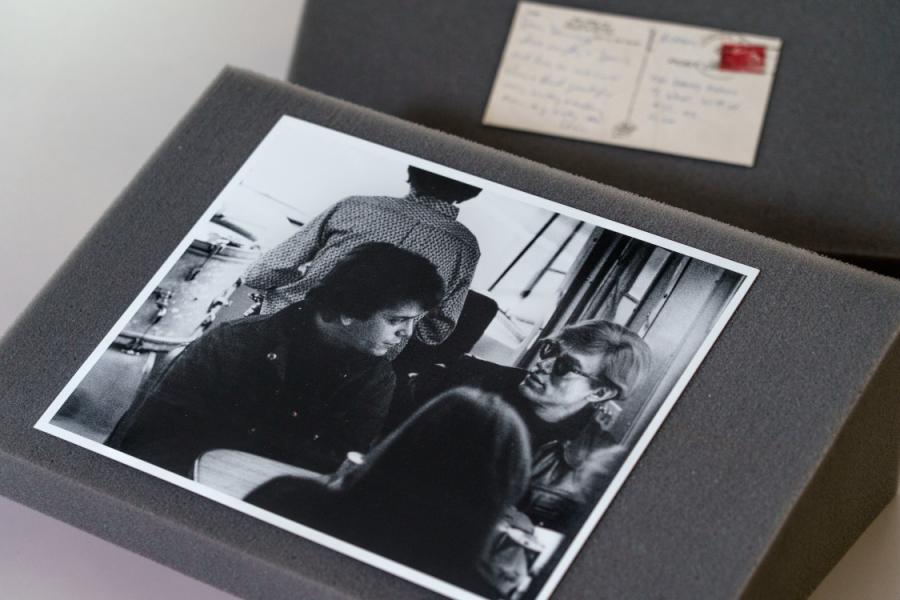 Photo of Lou Reed and Andy Warhol