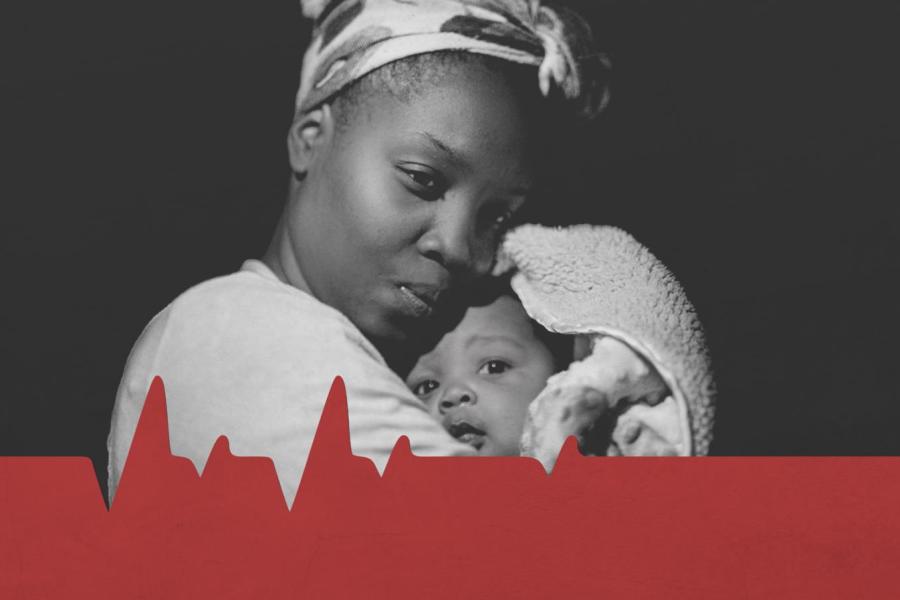 Mother holding her child