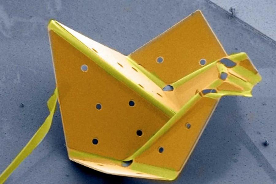 Orange and yellow origami bird