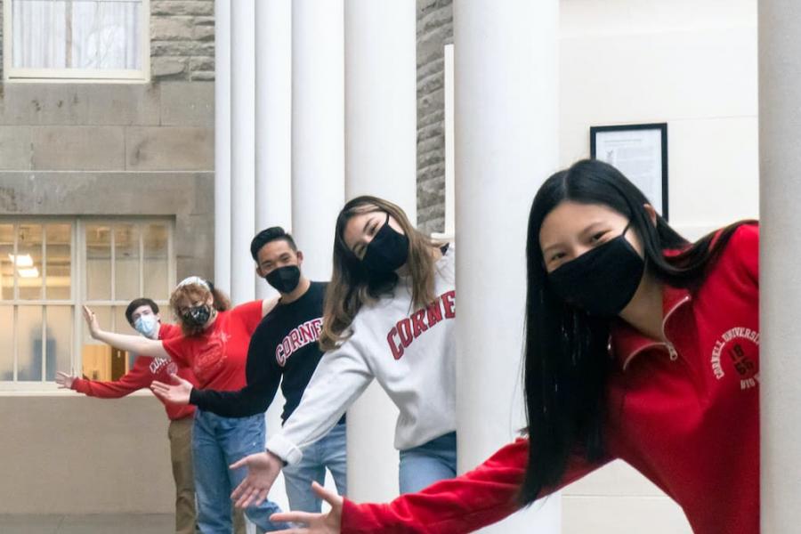 A&S ambassadors in Klarman Hall atrium