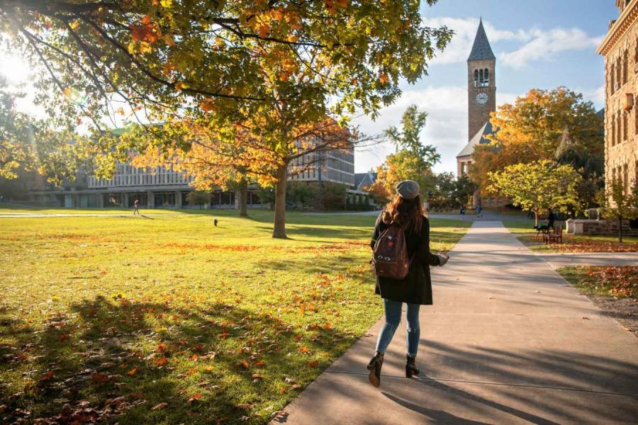 student on Arts Quad