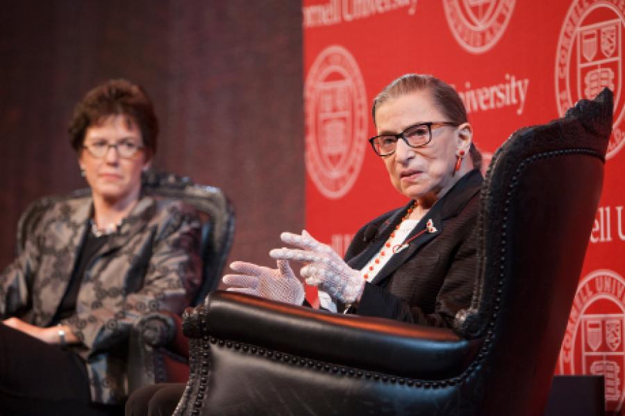 Two women in discussion