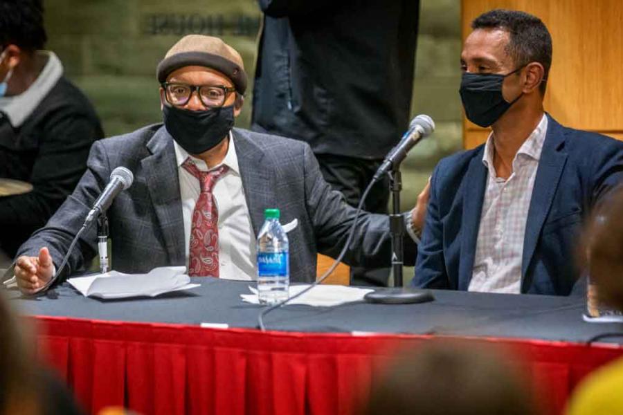 two men at a table