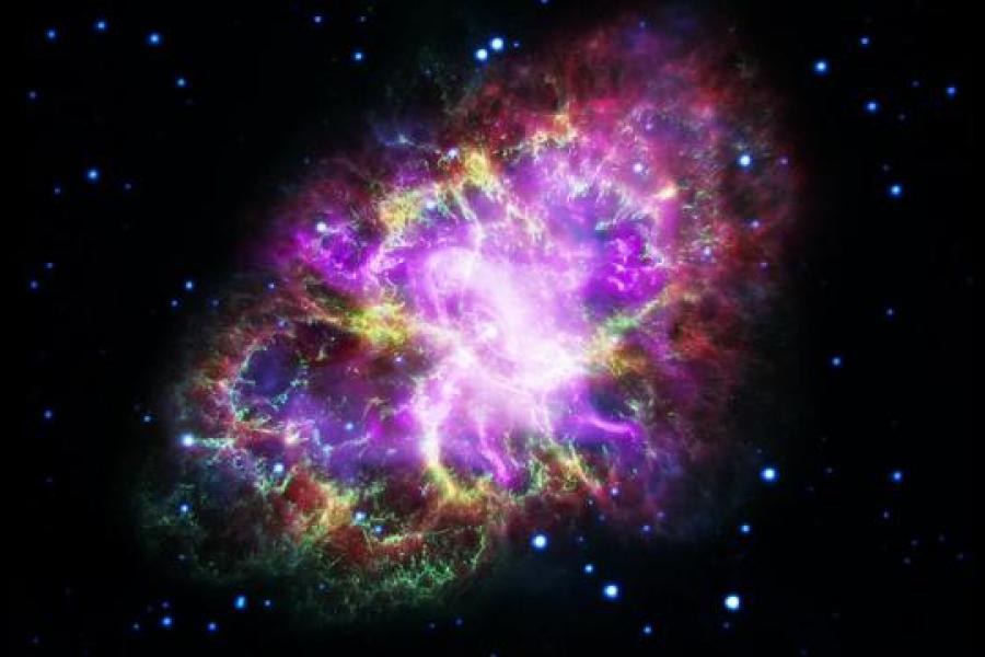 A multi-colored image of the Crab Nebula