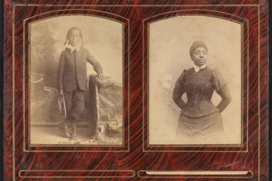 old photos of a woman and young boy