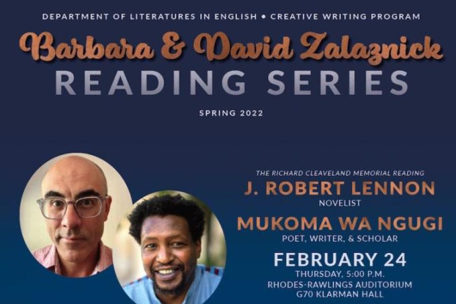Event poster: Zalaznick Reading Series