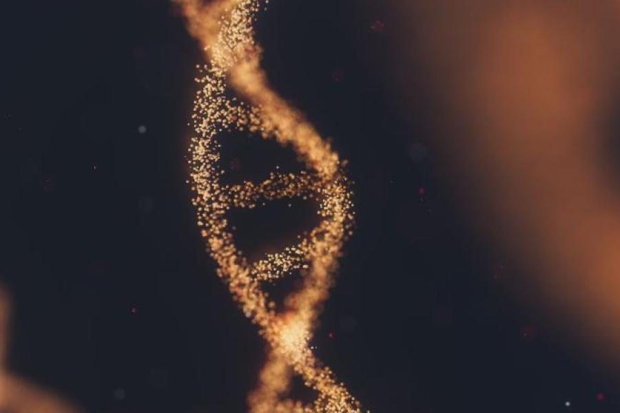 Golden DNA double helix