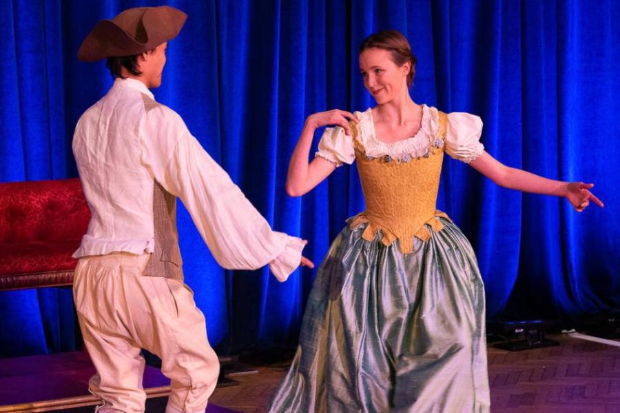 two dancers in costume