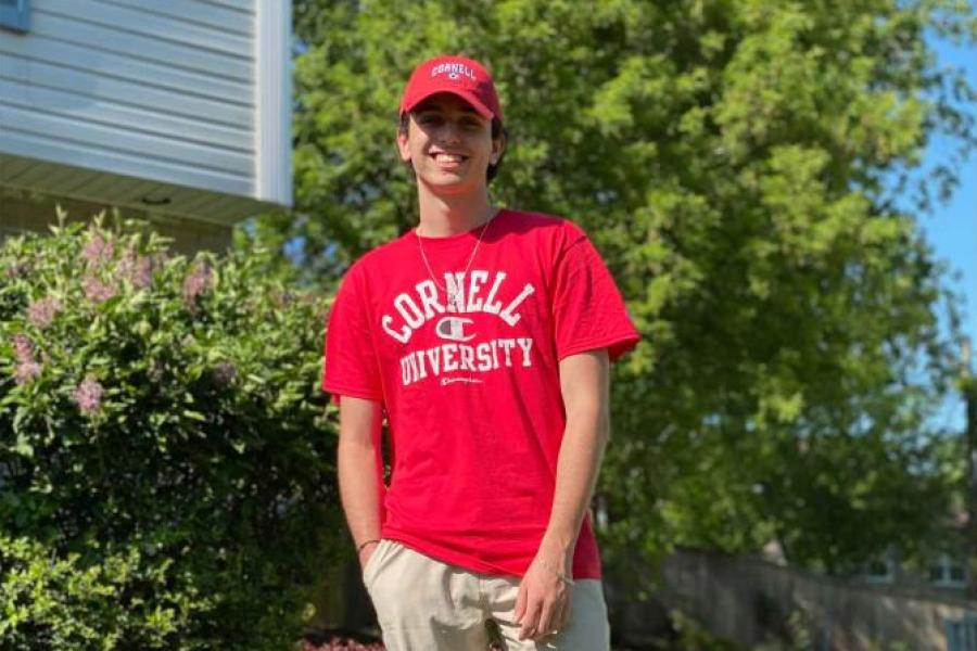 Student in the grass