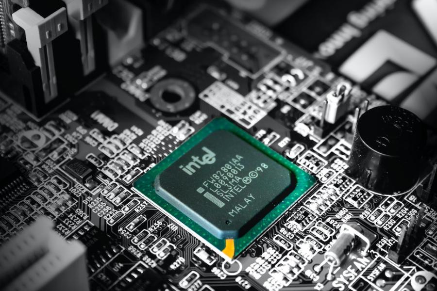 Microchip embedded in computer hardware