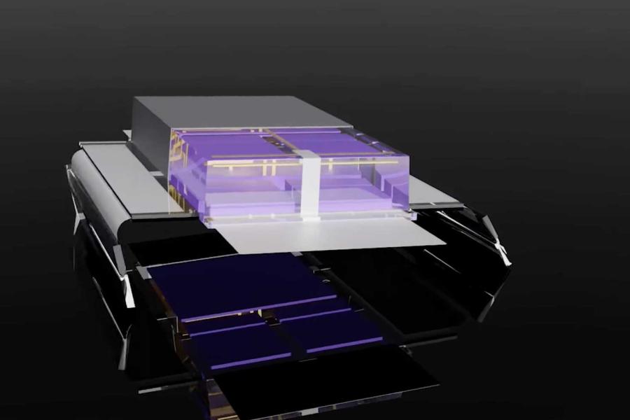 Illustration of a blocky silver robot