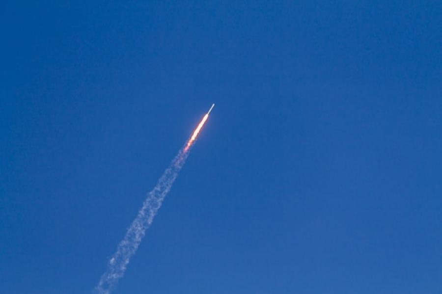 Missile heading up into the sky