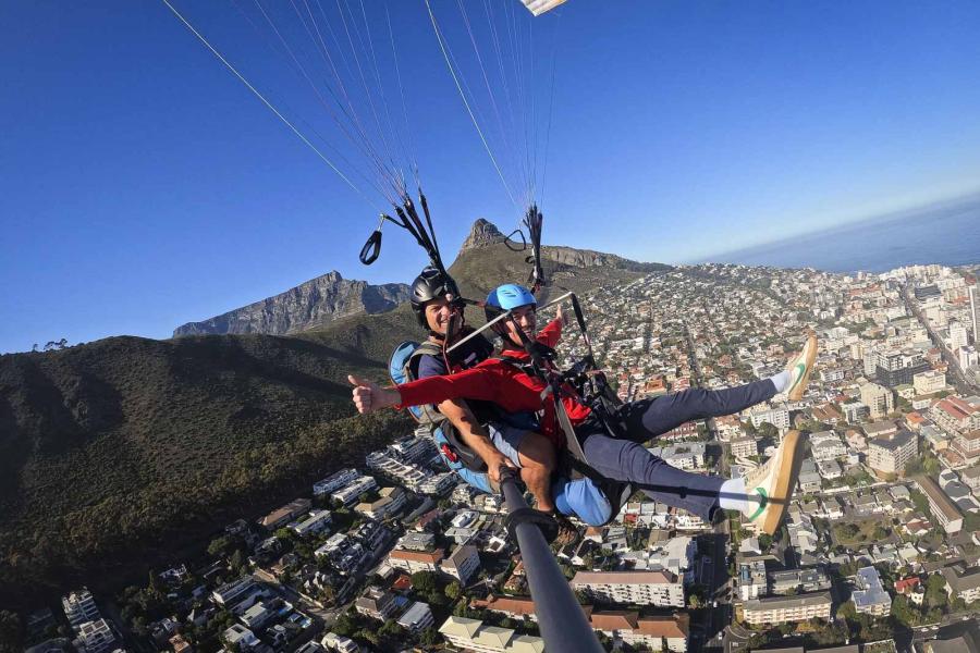 person skydiving