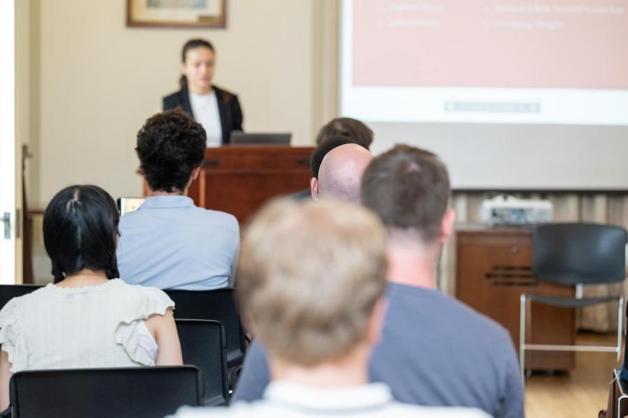 Students presenting at the Humanities Scholar Program end-of-year conference