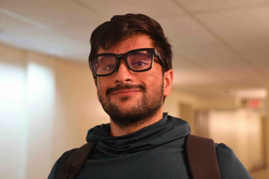 person wearing glasses