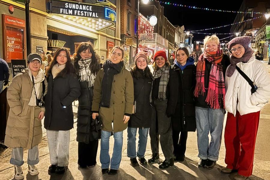 group of people in a city