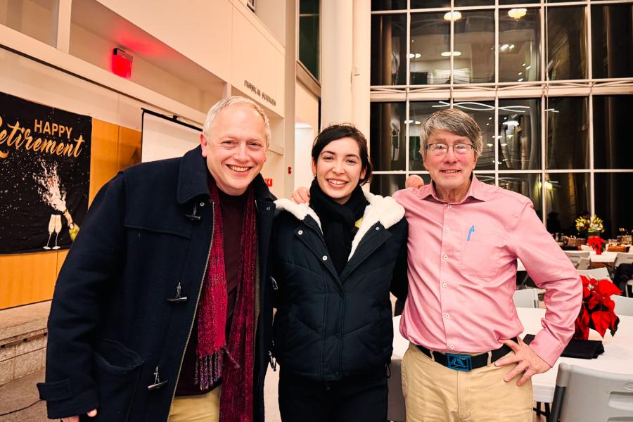 three people standing together