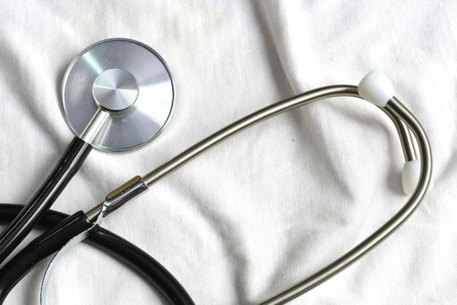 Doctor's stethoscope and blood pressure cuff