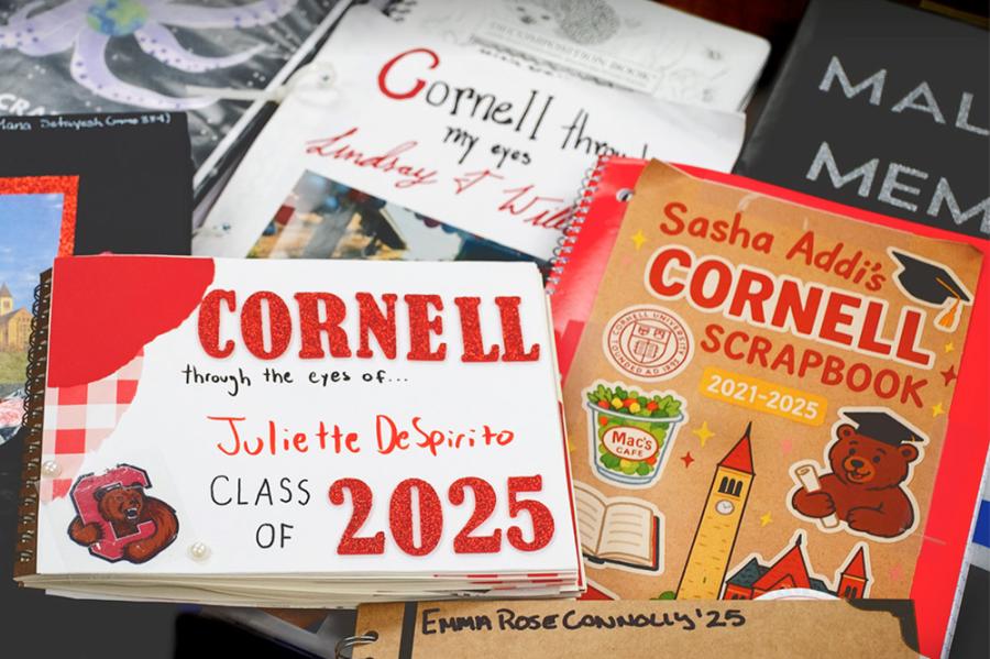 A pile of hand-made scrapbooks