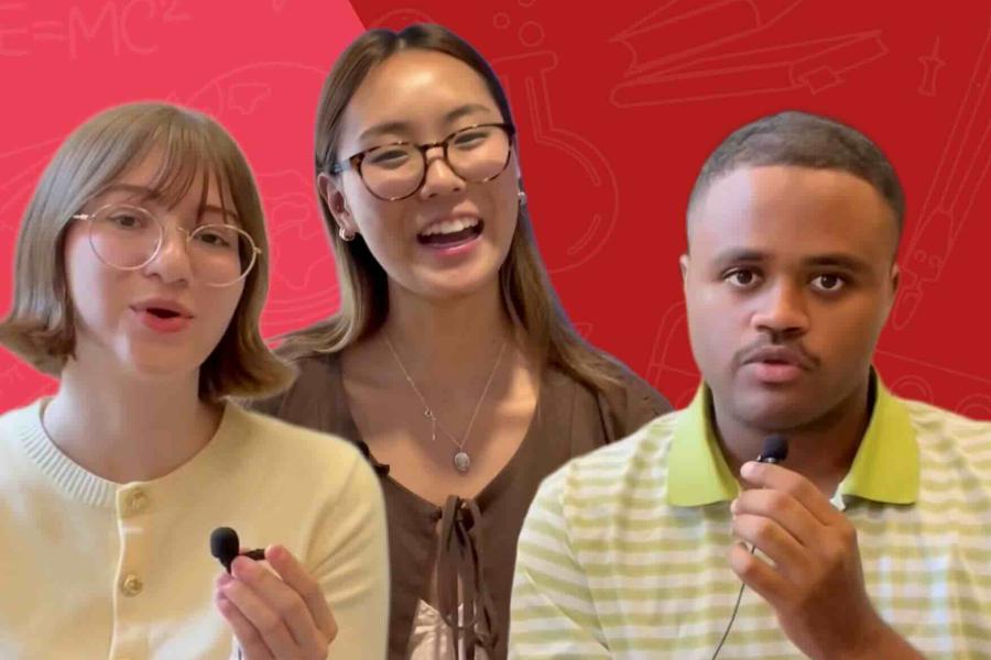 photo of three people