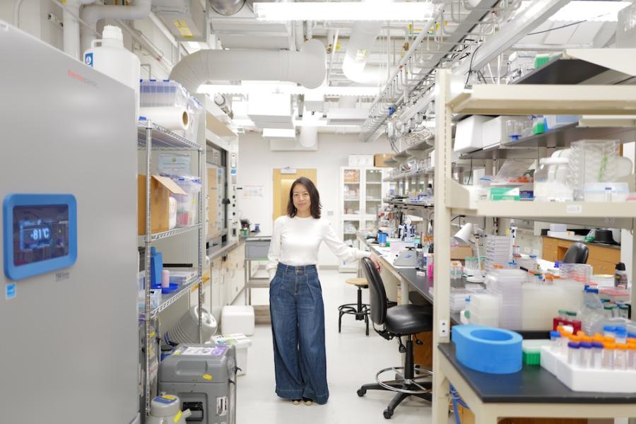 Person posing in a lab