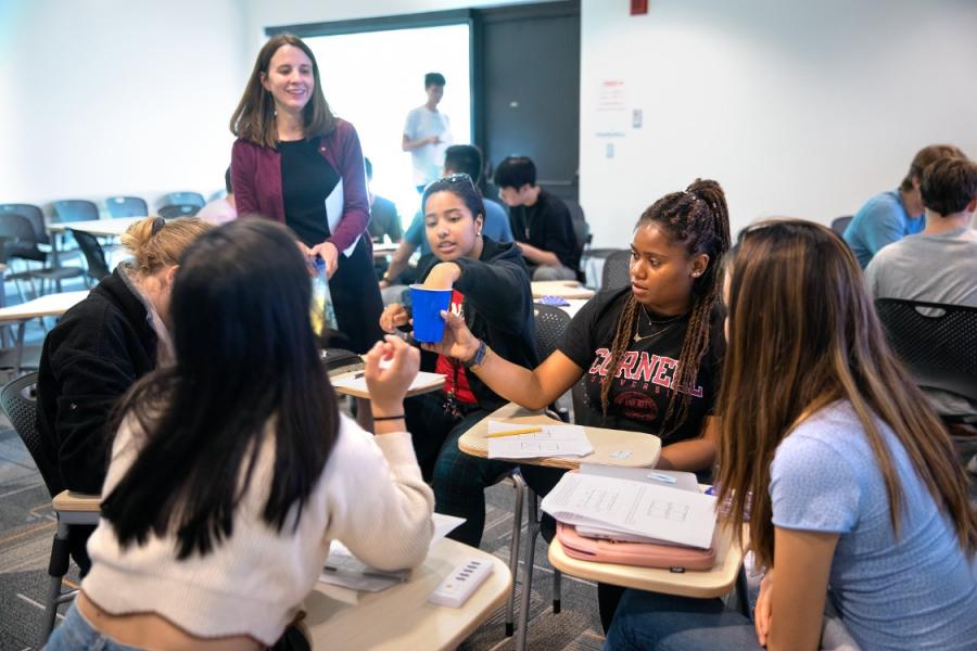 professor and students in a classroom