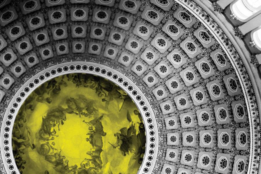 capitol dome with virusy colors