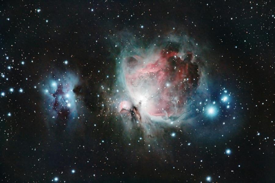 Colorful clouds and stars in deep space