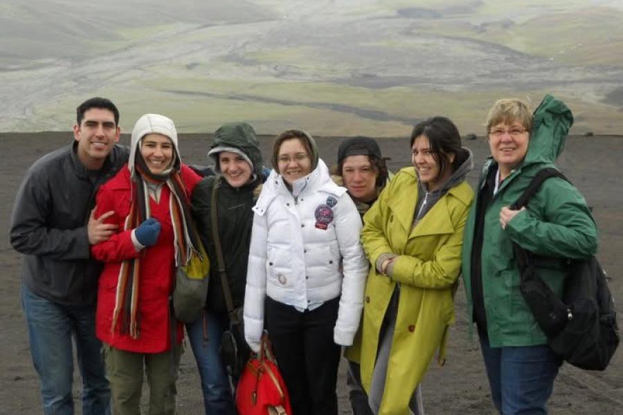 people on a mountain