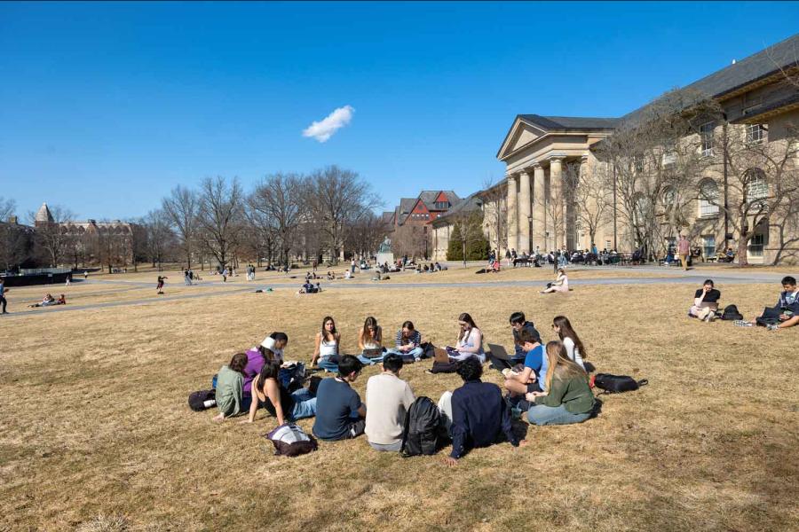 a class on the arts quad