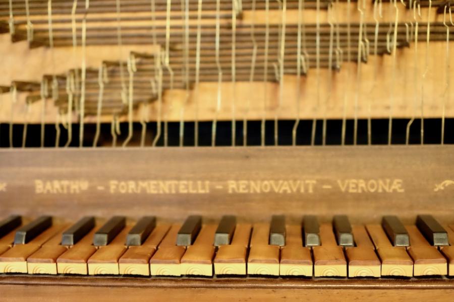 yellowed musical instrument keyboard keys 
