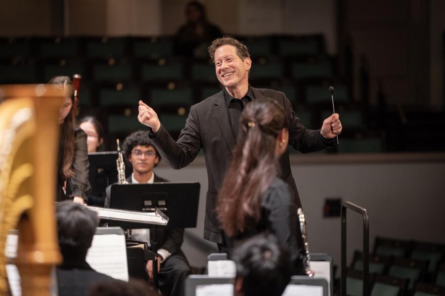 James Spinazzola conducting student musicians