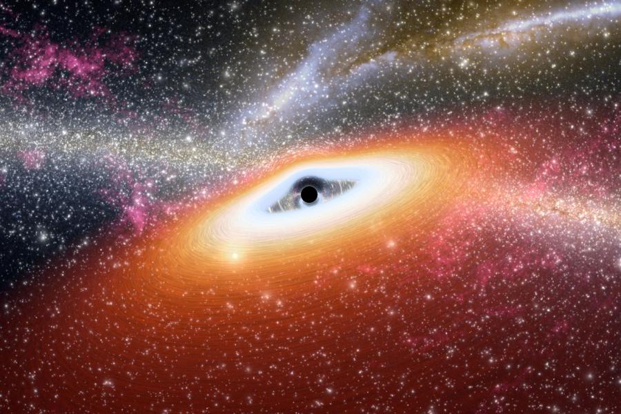 Artist concept of a prehistoric black hole 