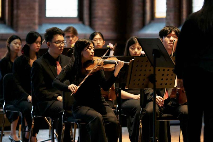 person playing violin