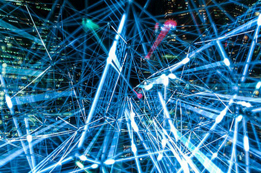  Image of blue lines representing data