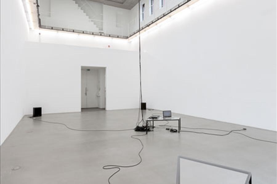 Marina Rosenfeld 2017 installation "Deathstar" at Portikus Frankfurt. 