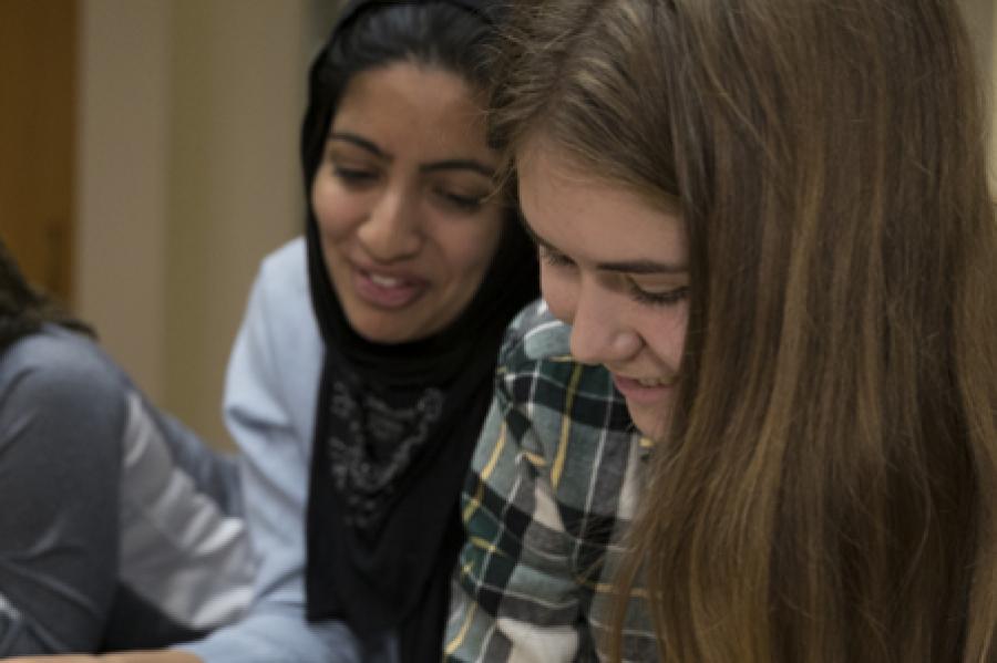  Students working on project