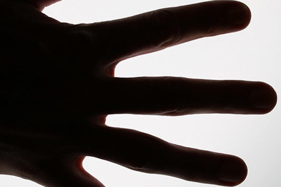  Black and white hand